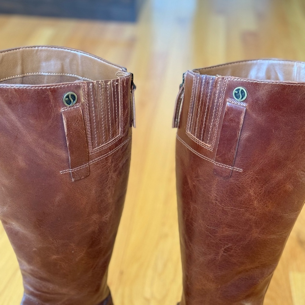 Franco Sarto Cognac Leather Knee-High Boots - Picture 6 of 6